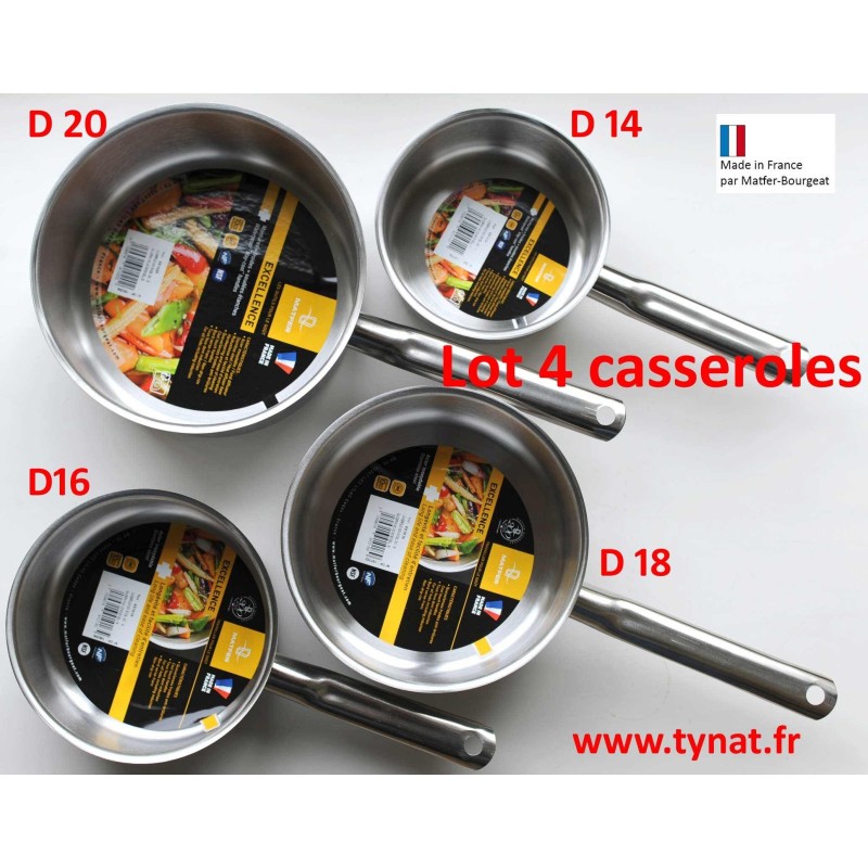 Lot 4 casseroles Bourgeat