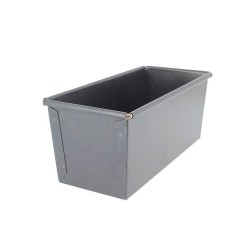 Moule rectangulaire tôle bleuie, sans téflon pain complet