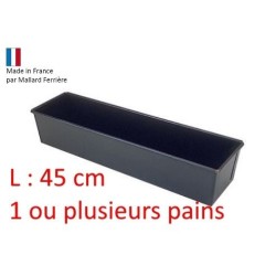 Moule rectangulaire tôle bleuie, sans téflon pain complet