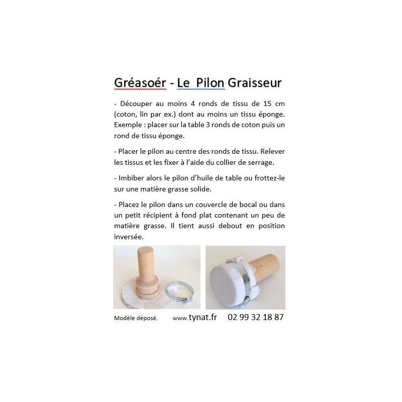 Pilon graisseur pour crêpière Tampon d'essuyage