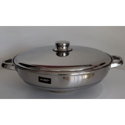 Poêle 2 anses inox Artame 32 cm avec couvercle
