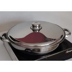 Poêle 2 anses inox Artame 32 cm avec couvercle