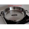 Poêle inox 2 anses D 32 cm artame 18/10  avec couvercle