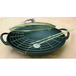 Wok fonte avec grille