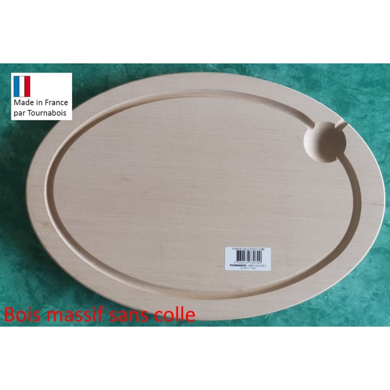 Planche ovale à découper bois naturel