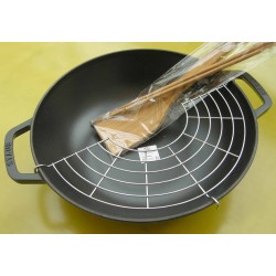Wok fonte 30 cm avec grille